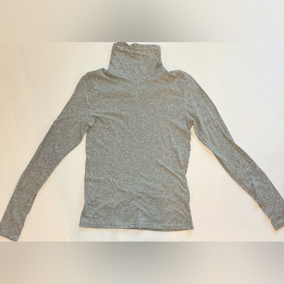 J. Crew Feather Jersey Turtleneck Steel Gray Heather Size S - Picture 2 of 11